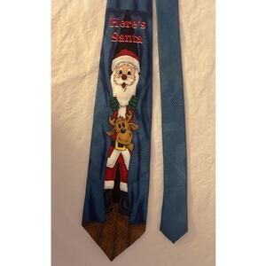 Daland Designs Christmas Tie Santa Necktie (doesn’t Light Up) Blue Red